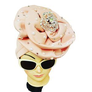 African Stoned Head Wraps  Wedding Gele Flower Headtie